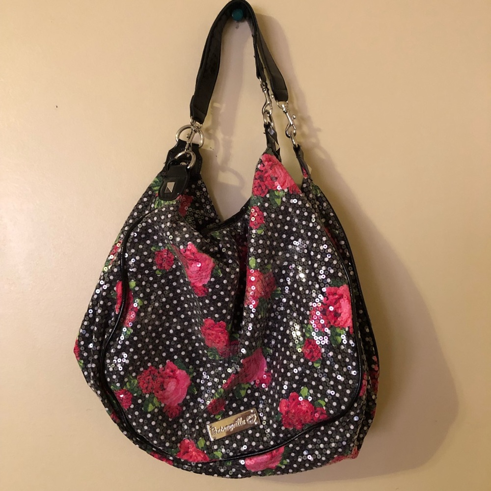 Betsey Johnson Betseyville Sequined Hobo Style Bag